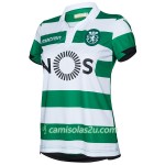 Camisolas de futebol Sporting CP Mulher Equipamento Principal 2018/19 Manga Curta